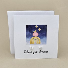 Boxed 'Follow Your Dreams' Star Stud Earrings Card Boxed 'Follow Your Dreams' Star Stud Earrings Card