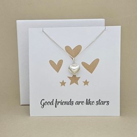 Boxed 'Good Friends' Heart Necklace Card