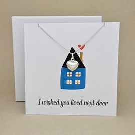 Boxed 'Next Door' Heart Necklace Card