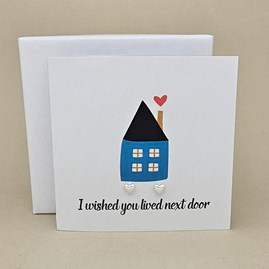 Boxed 'Next Door' Heart Stud Earrings Card