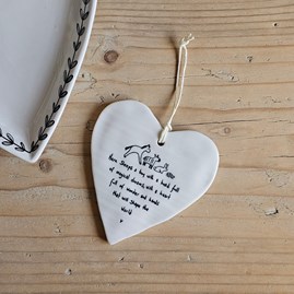 'Boy Here Sleeps' Round Hanging Heart Home Decorations Homeware Gifts Sentiment Keepsake Gifts Porcelain Gifts Hanging Heart