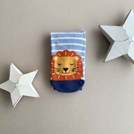 Boys Bamboo Lions Socks in Light Blue 4-6 Years