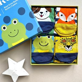 Boys Set of 4 Bamboo Animal Socks 7-9 years Boys Set of 4 Bamboo Animal Socks 7-9 years