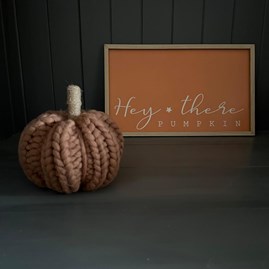 Burnt Orange Knitted Wool Pumpkin Medium