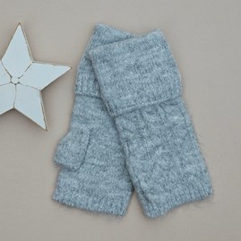 Cable Knit Fingerless Gloves in Light Grey Marl Clothing Accessory Gifts Warm Wool Gloves Cable Knit Fingerless Gloves Gifts For Women