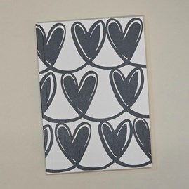 Caroline Gardner Mono Linked Hearts A5 Softback Notebook Caroline Gardner Home Accessories Mono Hearts Daily Planner Notepad Memo Pads Notebooks Organisers