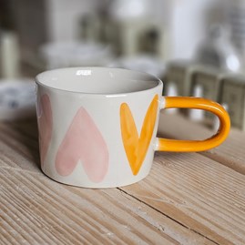 Caroline Gardner Pink and Orange Hearts Mug