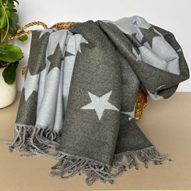 Cashmere Blend Star Scarf in Baby Blue