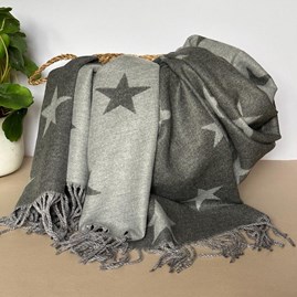 Gifts For Women Scarves And Accessories Cashmere Blend Star Scarf in Grey Super Soft
