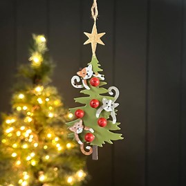Cats in Christmas Tree Hanging Decoration Christmas Decorations Festive Decorations Metal Cats Hanging Christmas Tree Shoeless Joe