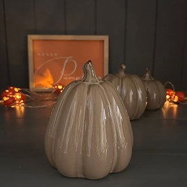 Ceramic Brown Elongated Pumpkin Decoration Ceramic Brown Elongated Pumpkin Decoration