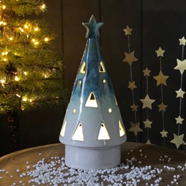 Ceramic Cone Light Up LED Tree Christmas Decorations Table Decorations Festive Gifts Ceramic Light Up Christmas Tree Ambient Lights