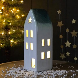 Christmas Decorations Table Decorations Festive Gift Ceramic Light Up Christmas House Ambient Lights