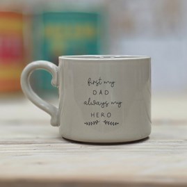 Ceramic Mug 'Dad My Hero' Ceramic Sentiment Mug Drinkware Gifts Father's Day Gifts Birthday Gifts Homeware Gifts