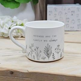 Ceramic Mug 'Friends Are Family' Ceramic Sentiment Mug Drinkware Gifts Friendship Gifts Birthday Gifts Homeware Gifts