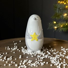 Ceramic Penguin With Star Decoration Christmas Table Decorations Festive Gifts Porcelain Gifts Ceramic Penguin