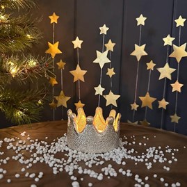 Champagne Ceramic Crown Tealight Holder Champagne Ceramic Crown Tealight Holder