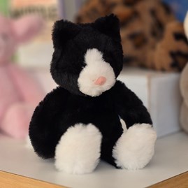 Handmade Super Soft Cuddly Fluffy Toy Plush Unique Charlie Bears New Baby Gifts Black White Kitten