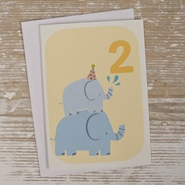 Children's Fun Birthday Card Animal Design 2nd Birthday Milestone Cards Cute Children's 2nd Birthday