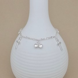 Children's Baptism Cross And Heart Bracelet Baptism jewellery baptism gifts for girls bracelet baptism gift silver plate heart cross