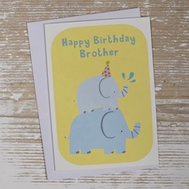 Children's 'Happy Birthday Brother' Party Animals Card