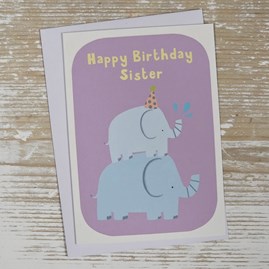 Children's 'Happy Birthday Sister' Party Animals Card Children's 'Happy Birthday Sister' Party Animals Card