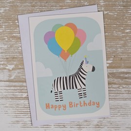 Children's 'Happy Birthday' Zebra Party Animals Card Children's 'Happy Birthday' Zebra Party Animals Card