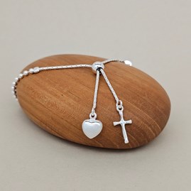 Confirmation jewellery Confirmation gifts for girls sterling silver cross heart slider fastening