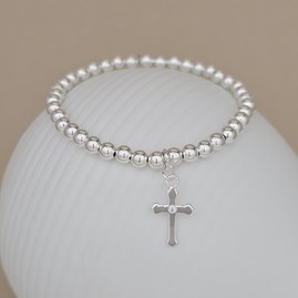 Child's First Holy Communion Bracelet With Silver Cross First holy communion First Holy Communion gifts for girls beaded bracelet cross