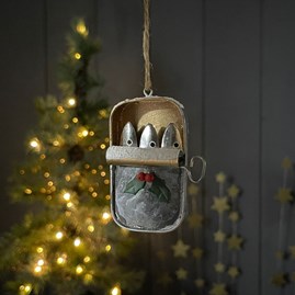 Christmas Sardines in a Tin Hanging Decoration