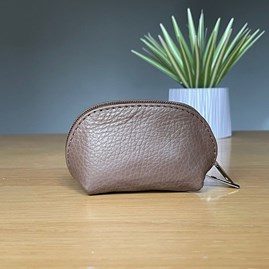 Leather Coin Purse in Brown