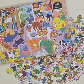 Cozy Cat Club 1000 Piece Jigsaw Puzzle