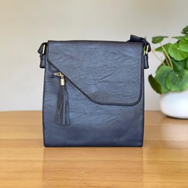 Cross Body Bag With Tassel in Blue