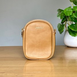 Cross Body Double Zip Bag in Camel Gifts For Women Handbags And Accessory Gifts Cross Body Bags Camel double zip detachable strap