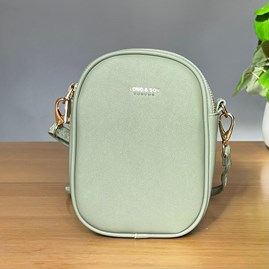 Cross Body Double Zip Bag in Green