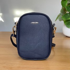 Cross Body Double Zip Bag in Navy Blue Gifts For Women Handbags And Accessory Gifts Cross Body Bags Navy Bluey double zip detachable strap