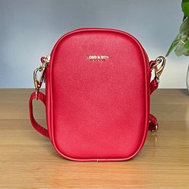 Cross Body Double Zip Bag in Red