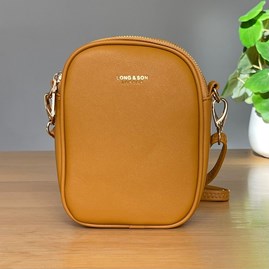 Cross Body Double Zip Bag in Yellow