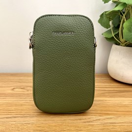 Cross Body Phone Bag in Dark Sage Green