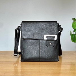 Cross Body Press Stud Bag in Black Gifts For Women Handbags And Accessory Gifts Cross Body Bags Silver Press Stud Bag in Black Long Str