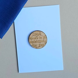 Father's Day Cards Wooden Handmade Sentiment Token Cards Keepsake Gifts Birthday Cards Football