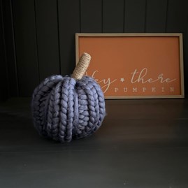 Dark Grey Knitted Wool Pumpkin Medium