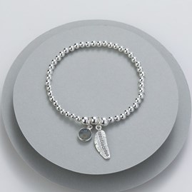 Diamante Leaf Bead Bracelet with Opal Stone Diamante Leaf Bead Bracelet with Opal Stone