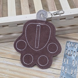 Dog Paw Poo Bag Pouch Dog Lover Gifts Suede Poo Bag Holder Paw Print Design