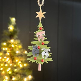 Dogs in Christmas Tree Hanging Decoration Christmas Hanging Decoration Metal Hanging Dog In A Tree Shoeless Joe