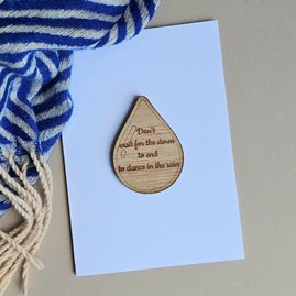 'Don't Wait For The Storm...' Pocket Token and Card Wooden Sentiment Token Wooden Keepsake Gift Sentiment Gifts Sentiment Greetings Card