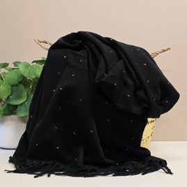 Dots Blanket Scarf in Black Contemporary Super Soft Scarf Scarves Wraps Shawls Headscarf Headscarves Dots Blanket Scarf in Black