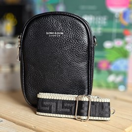 Double Zip Cross Body Bag in Black Gifts For Women Handbags And Accessory Gifts Double Zip Cross Body Bag in Black Wide Fabric Strap