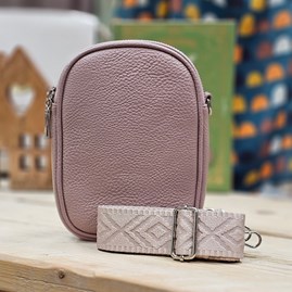 Double Zip Cross Body Bag in Dark Pink Gifts For Women Handbags And Accessory Gifts Double Zip Cross Body Bag Wide Fabric Strap