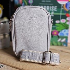 Double Zip Cross Body Bag in Light Grey Gifts For Women Handbags And Accessory Gifts Double Zip Cross Body Bag in Light Grey Wide Strap